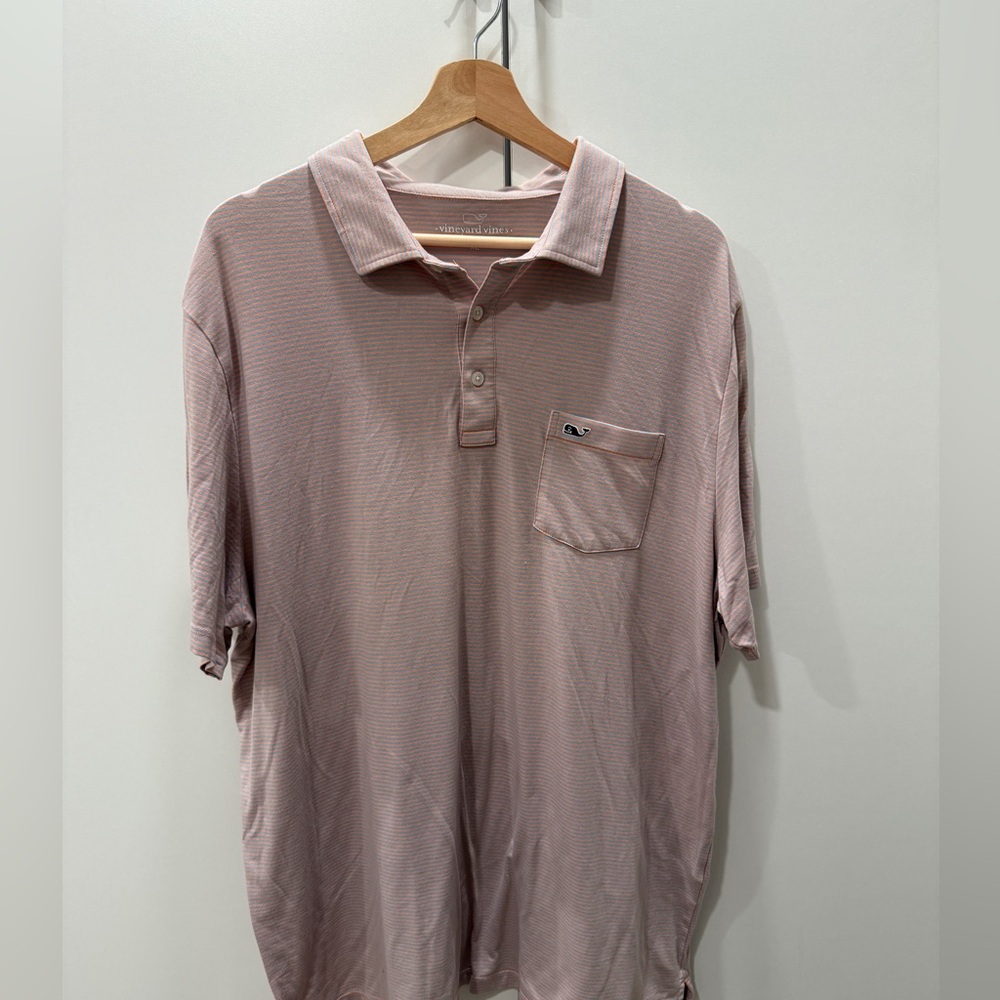 Vineyard Vines Pink Striped Polo Shirt